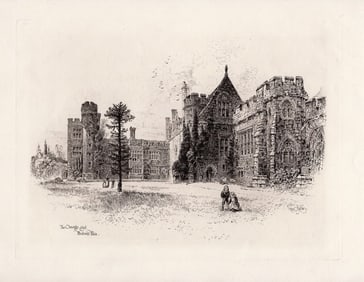Herbert Railton Penshurst Place: The Orange Court 1886 etching