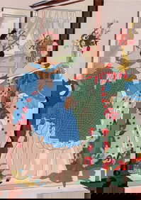 FRAMED Ro Keezer French Color Pochoir Printanieres Signed