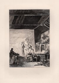 1800s Jean-Honore FRAGONARD LIMITED Etching Femme infidele FRAMED