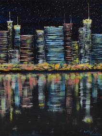 Arthur Kinslow Orginal Painting Cityscape V 30 x 40 Inches