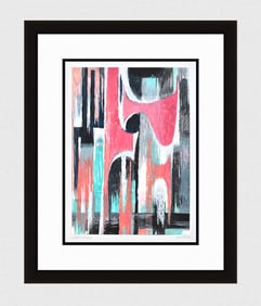 Mathis Original Gouache Informal Forms Framed Swiss