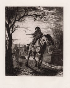 1881 George Percy Jacomb-Hood On the Bridgewater Canal etching signed