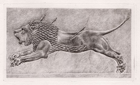 Assyrian Lion 1880 Engraving