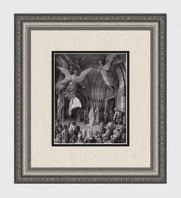 1800s DORE Orlando Furioso Woodcut Olimpia & Bireno FRAMED SIGNED