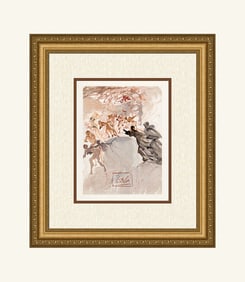Salvador Dali Lust 1960 Woodcut Signed Framed