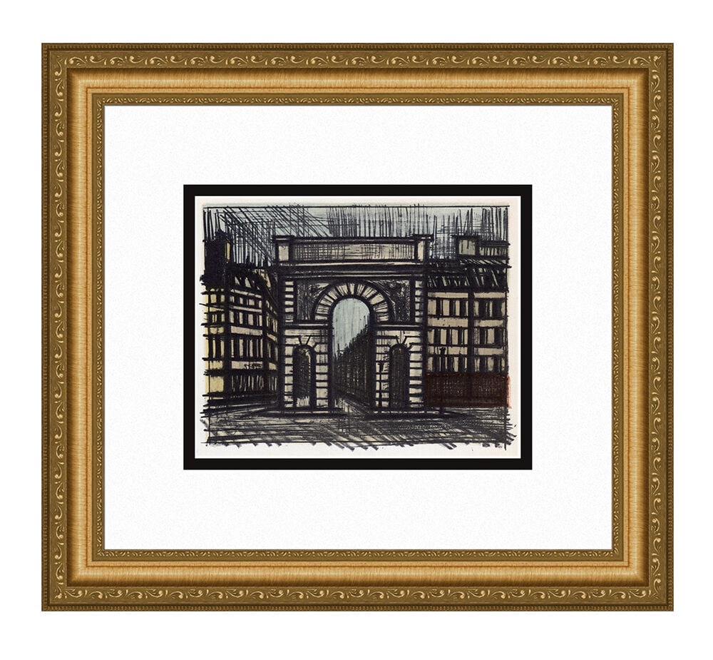 Bernard Buffet La Porte Saint Martin 1967 lithograph: Bernard Buffet. (1928-1999). La Porte Saint Martin. Color Lithograph on Wove Paper after the Original. 1967. Excellent. Atelier Mourlot. Image Size 7 1/4 x 9 1/8 inches. Approximately 16 x 18 inches .