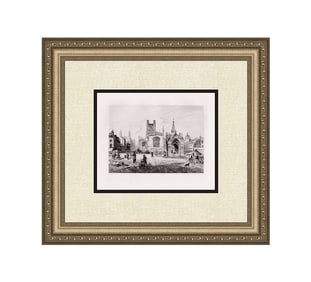 Charles Henri Toussaint 1880 etching Market Hill signed