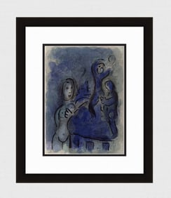 1960 Marc Chagall Lithograph Rahab and the spies of Jericho Framed