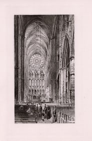 Herbert Railton The North Transept (Westminster) etching signed