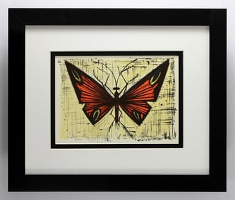Bernard Red and Yellow Butterfly 1967 lithograph