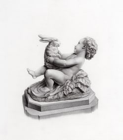 Adorable 1800s George Burnard Engraving "Sportive Innocence" Gallery Framed