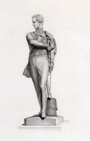 1800s Patrick McDowell Engraving The Young Hussar Framed