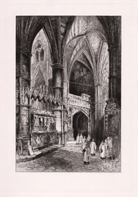 Herbert Railton South Aisle of the Choir etching signed