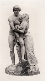 1800s Vincenzo Luccardi Religious Engraving The Deluge FRAMED