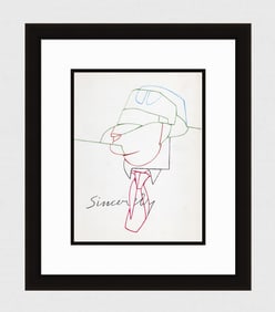 ORIGINAL Valerio Adami 1970 Color Lithograph "Sincerely" Gallery Framed