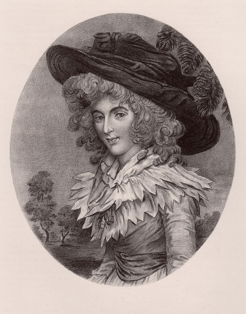 John Downman Lady Duncannon 1873 lithograph: John Downman. (Welsh, 1750-1824). "Lady Duncannon". Stone lithograph after the original by Edward H. Mitchell. 1873. Excellent. Image size 4 3/4 x 6 3/8 inches. Approximately 13 x 15 inches. This piec