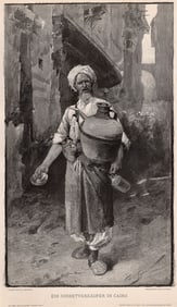 George Seymour A Sorbet Seller In Cairo (Ein Sorbetverkaufer In Cairo) woodcut signed