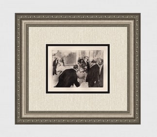 Edgar Degas 1938 Etching Conversation in the Foyer FRAMED LIMITED