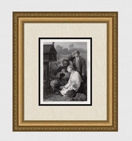 Adolphe Yvon 1800s Religious Engraving "A Shrine in Russia" SIGNED Framed