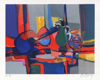 Marcel Mouly Hand signed Lithograph Still Life Artist Proof