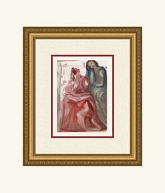 Salvador Dali Confession 1960 Woodcut Signed Framed