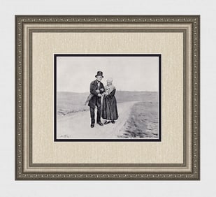 Aime Perret 1800s Antique Print Declaration of Love SIGNED Framed