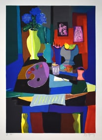 Marcel Mouly Hand signed Lithograph Nature Morte et Pallete Artist Proof