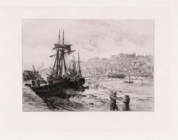 Alfred Louis Brunet Debaines Whitby Abbey 1882 etching