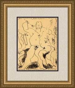 1956 Pablo Picasso Bacchanale II Lithograph Framed Mourlot