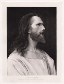 Mihaly Munkacsy Christ 1887 etching signed