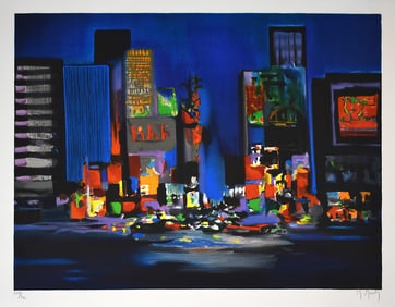 Marcel Mouly Hand signed Lithograph Times Square