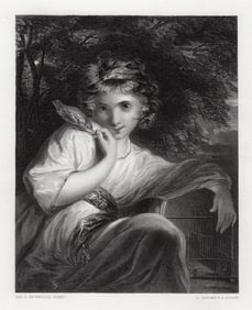 Sir Joshua Reynolds The Robin engraving signed