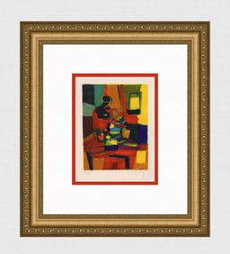 Marcel Mouly Hand signed Lithograph Yellow Lounge
