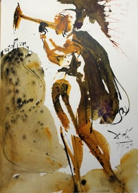 Dali Alarm in Jerusalem Original Lithograph 1967 Framed