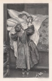 1800s Lawrence ALMA-TADEMA SIGNED Engraving A Sister's Love FRAMED