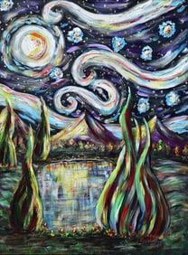Arthur Kinslow Original Painting Galaxy of Stars II 30 x 40 Inches