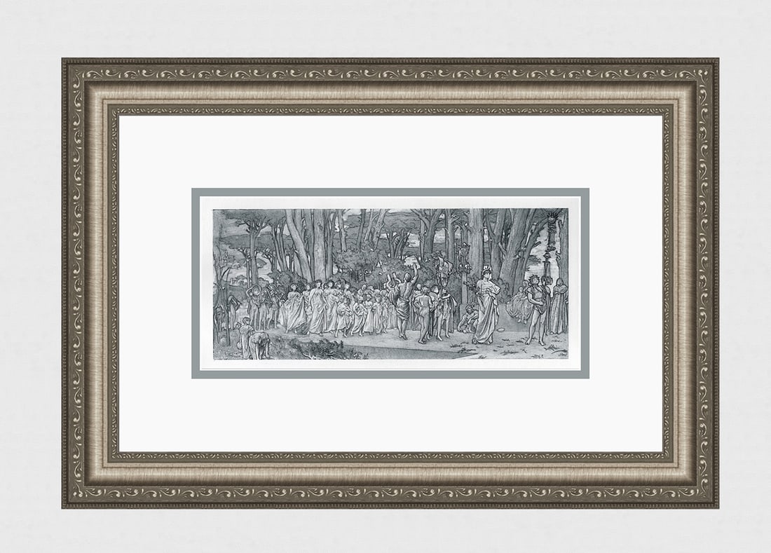 Frederick Leighton 1800s The Daphnephoria Antique Print Framed (1 of 3)