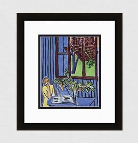 Henri Matisse Blue Interior with Two Girls(Deux Fillettes Dans L'Interieue Bleu, Fenetre Rouge) 1948