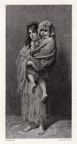 Gustave Dore Homeless engraving signed
