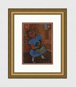 1943 Francisco Bores Color Lithograph L'Enfant En Bleu SIGNED FRAMED COA