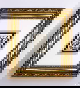 Barthel Beham Fortune Antique engraving Framed: Hans Sebald Beham (German, 1500-1550). Fortuna. Approximately 10 x 11 inches. Antique Copper Plate Engraving on Laid Paper after the Original by Renowned Master Engraver Amand Durand (1831-1905). 1877