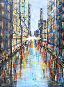 Arthur Kinslow Original Painting Cityscape V 30 x 40 Inches