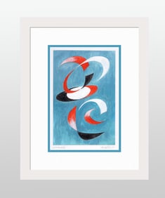 Mathis Original Gouache Dragon like Framed Swiss