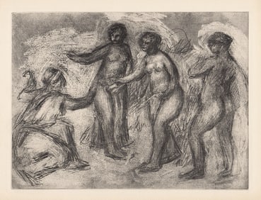 1919 RENOIR Greek Mythology Engraving "Paris with the Goddesses" Lmtd Ed
