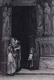 1800s J. H. Gambart Antique Print St Germain l'Auxerrois Signed Framed