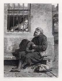 William McTaggart 1800s Engraving Miss Wardour & Edie Framed Signed