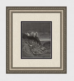 Gustave Dore Michael & his Angels (Milton's Paradise Lost) c. 1880 Woodcut Signed