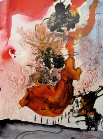 Dali Biblia Sacra 1967 Praise of Elias Original Lithograph Framed