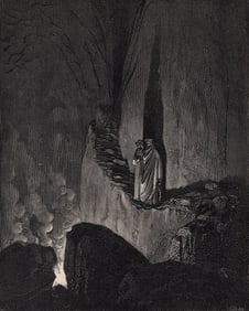 Gustave Dore The Fraudulent Ones (Dante's Divine Comedy Enferno) c. 1880 Woodcut