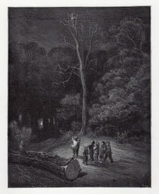 Gustave Dore Little Tom Thumb VI 1880 Wood Engraving Signed